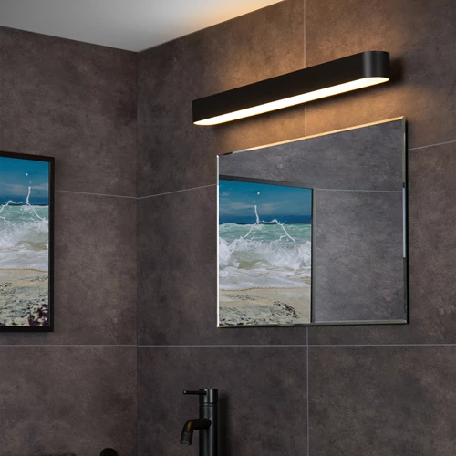 Lucide MADELON - Applique murale Salle de bains - LED - 1x9W 2700K - IP44 - Noir - ambiance 1